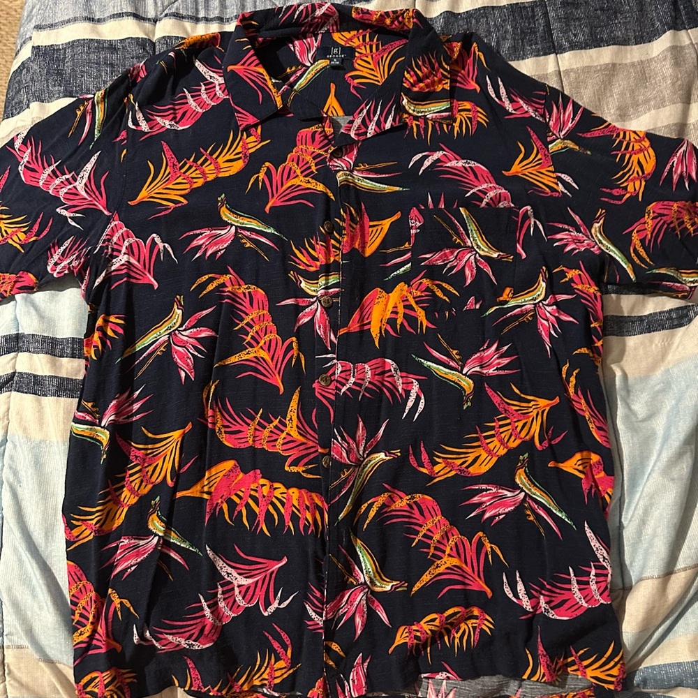 George Pink and Orange Casual Button Down Shirt